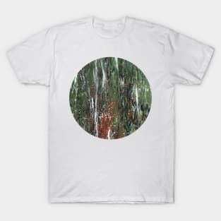 Moss and Lichen on a Fencepost (circle II/III) T-Shirt